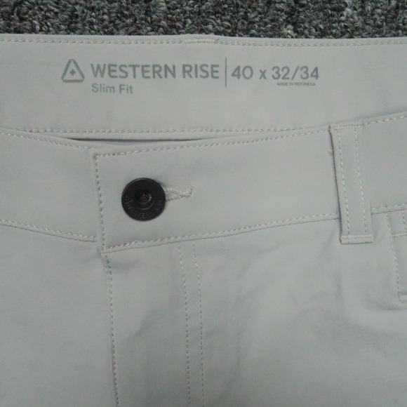Western Rise Pants Mens 40x33 Gray Evolution Chino 5 Pocket Stretch - Picture 4 of 11